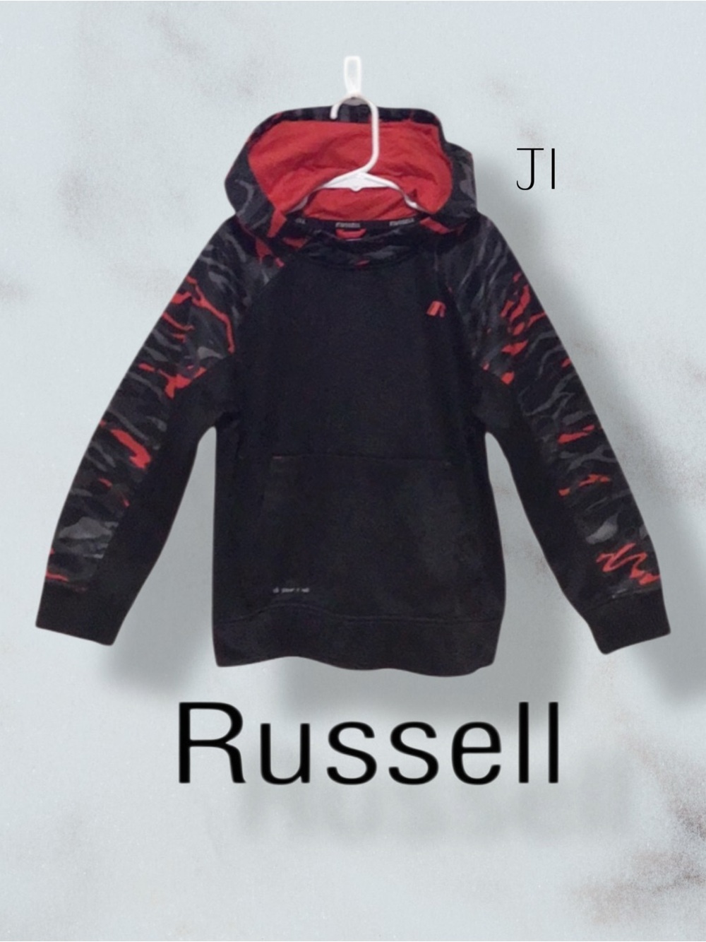 RUSSELL Athletic Tech Fleece Pullover Hoodie Boys Size 8 (M)